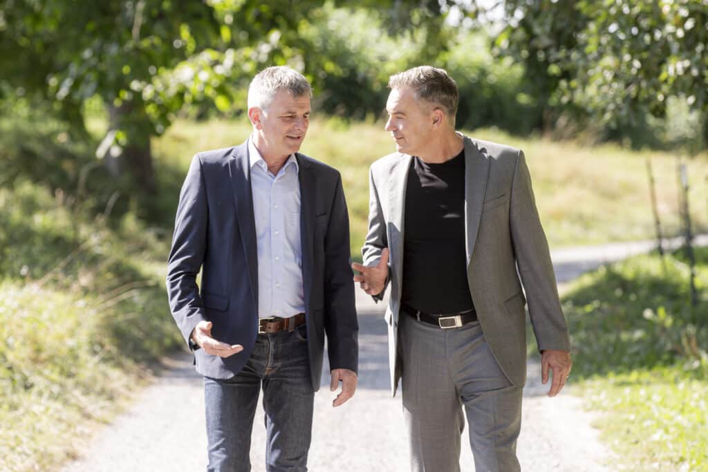Reichenau-Gemüse eG - Geschäftsleitung - Christian Müller & Johannes Bliestle unterwegs 2
